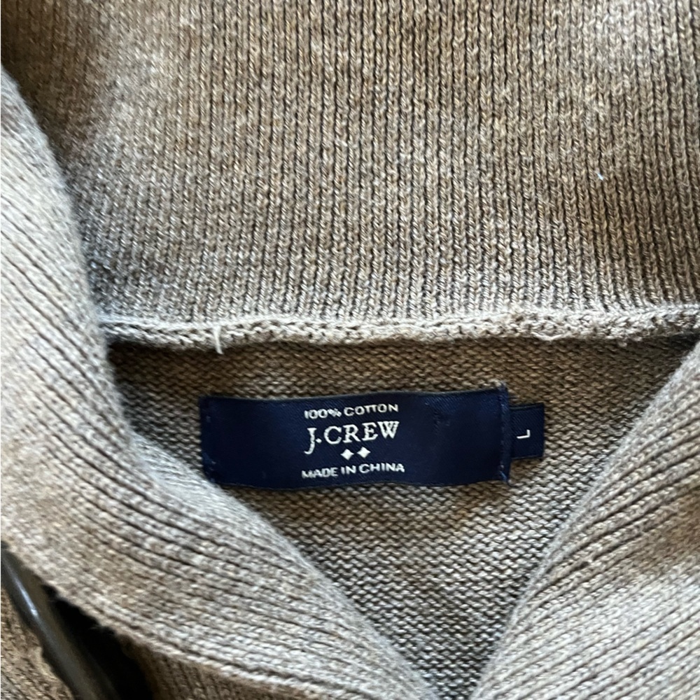 J. Crew Men's Brown 100% Cotton V-Neck Sweater Large - Picture 4 of 7